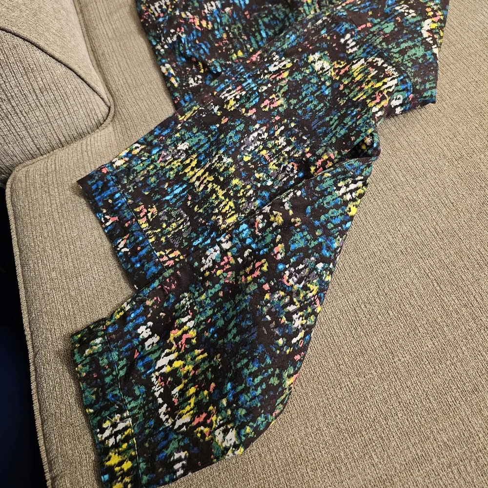 Derek Lam Nightshade MultiColor Art To Wear Casual Printed Pants Size 8 - Picture 2 of 9